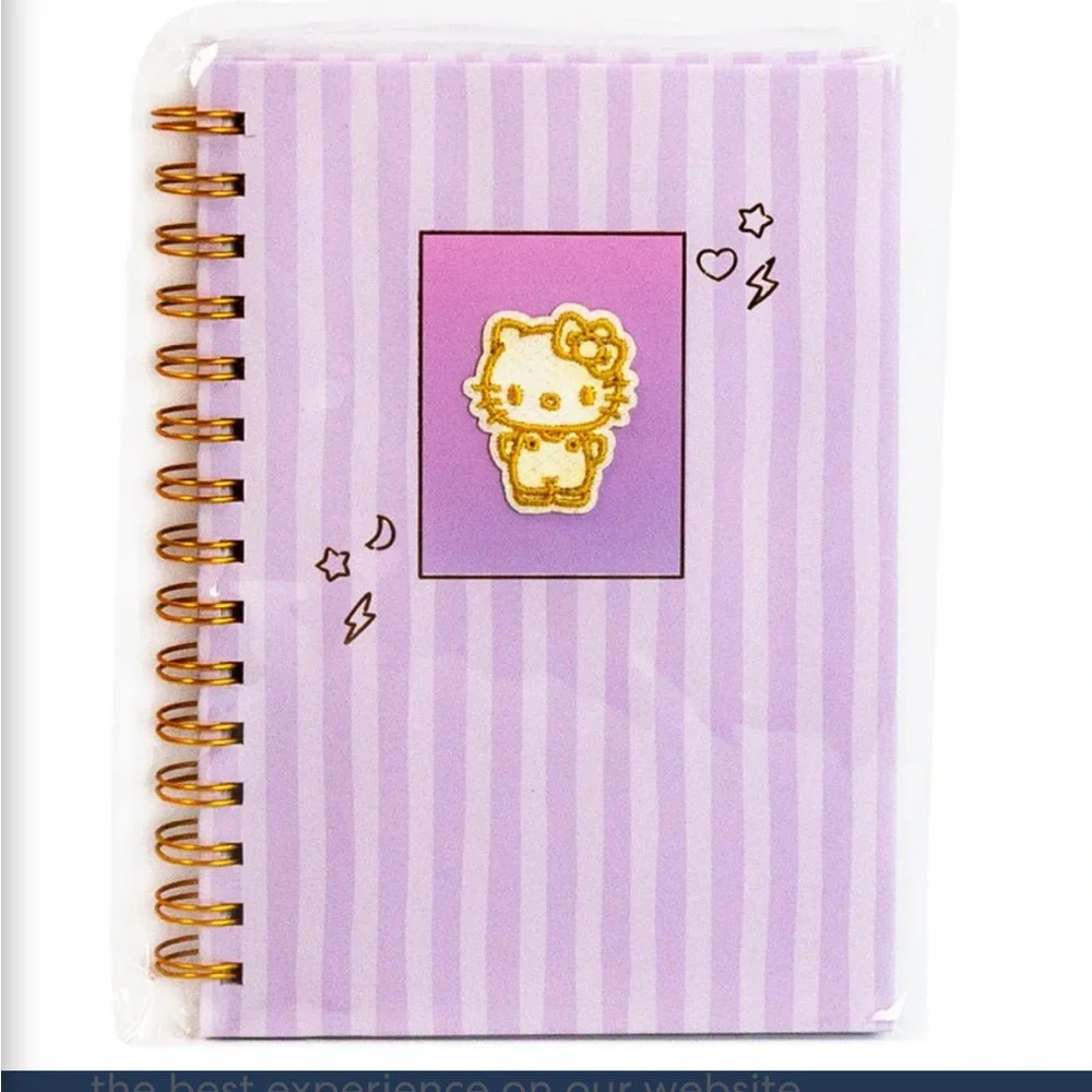 Hello Kitty Purple Stripe Embroidered Journal